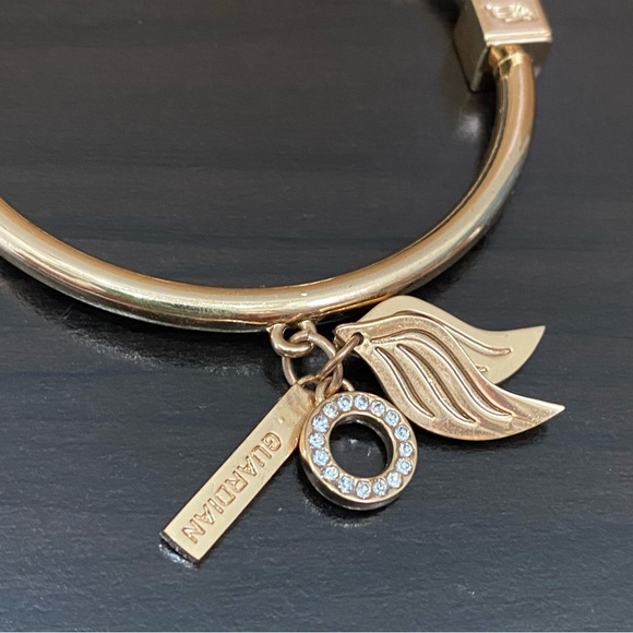 ASHLEY BRIDGET Gold-tone Guardian Angel Charm Hinge Bracelet - Picture 4 of 13